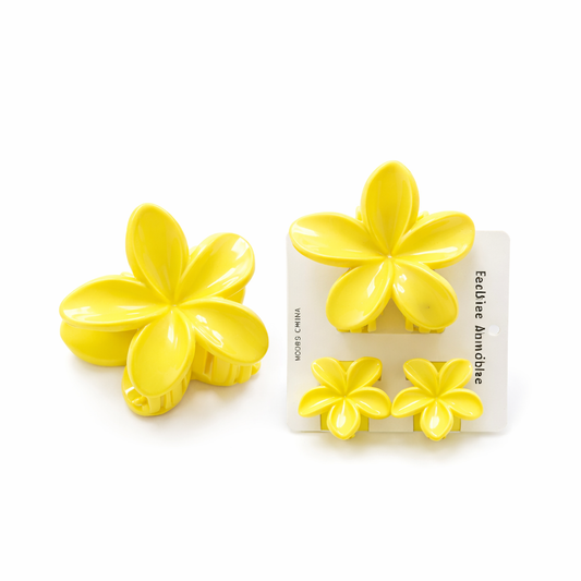 Flower Hair Claw Clips Set for Women & Girls | Glossy Floral Hair Clamps with Strong Grip | Stylish Hair Accessories for Daily & Party Wear | Multicolor 2 Set