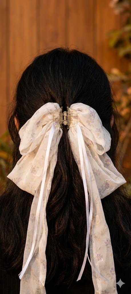 Elegant Long Bow Hair Clip for Women & Girls