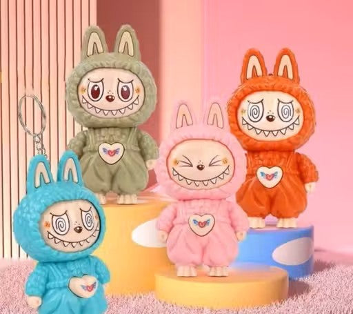 Face-Changing Labubu Keychain – Cute Collectible Toy with 3 Expressions