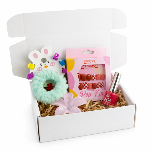 Mini Gift Hamper Set for Girls & Women | Cute Beauty & Hair Accessories Combo | Nail Kit, Hair Clips, Scrunchie & Nail Polish | Budget Gift Pack in  199