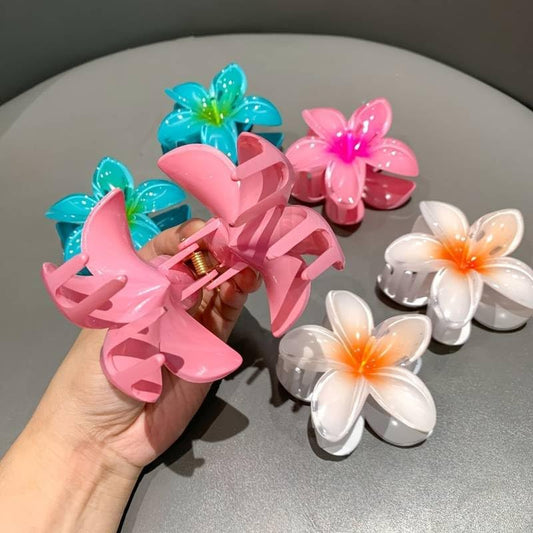 3-in-1 Flower Hair Claw Clips for Women & Girls | Large Strong Hold Floral Hair Clamps | Stylish Multicolor Hair Accessories for Daily & Party Use